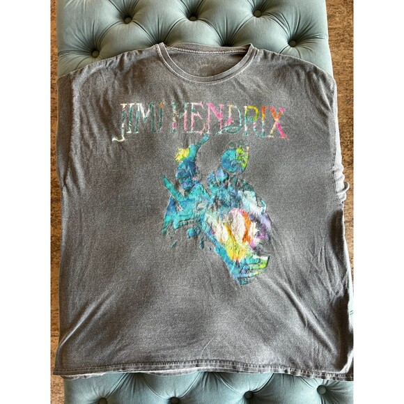 Authentic Jimi Hendrix Vintage Graphic Unisex Tee O/S Gray - Picture 4 of 9